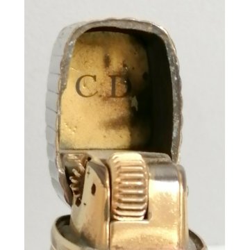 Christian Dior Accendino Tasca Dorato Swiss Made Vintage Golden Lighter