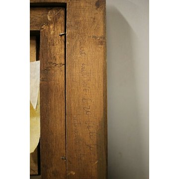 QUADRO DIPINTO OLIO ATTR. Decamps PAESAGGIO CAMPESTRE INVERNALE CASOLARE NEVE  