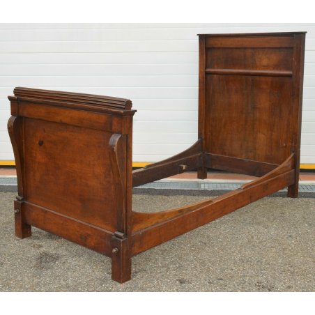 ANTICO LETTO CAMERA Impero SINGOLO legno NOCE MASSELLO epoca 1800 OLD WOOD BED