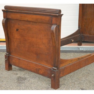 ANTICO LETTO CAMERA Impero SINGOLO legno NOCE MASSELLO epoca 1800 OLD WOOD BED