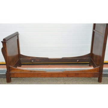 ANTICO LETTO CAMERA Impero SINGOLO legno NOCE MASSELLO epoca 1800 OLD WOOD BED