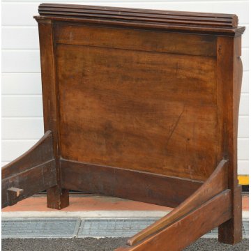 ANTICO LETTO CAMERA Impero SINGOLO legno NOCE MASSELLO epoca 1800 OLD WOOD BED