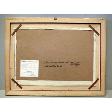 QUADRO OLIO PAESAGGIO MONTANO BAITE TRAMONTO MONTAGNE NEVE Alpe Veglia 2008