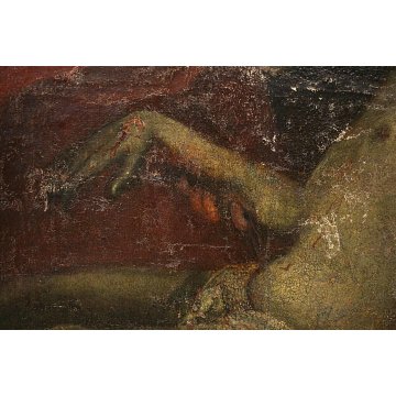 ANTICO GRANDE DIPINTO OLIO TELA DEPOSIZIONE GESU' MARIA MADDALENA SEPOLCRO '700