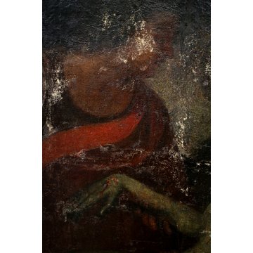 ANTICO GRANDE DIPINTO OLIO TELA DEPOSIZIONE GESU' MARIA MADDALENA SEPOLCRO '700