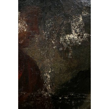 ANTICO GRANDE DIPINTO OLIO TELA DEPOSIZIONE GESU' MARIA MADDALENA SEPOLCRO '700