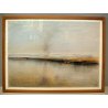 QUADRO DISEGNO A PASTELLO Aldo Alberti  "Pescara" PAESAGGIO MARINA BARCHE 1969