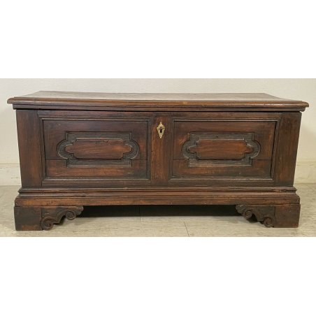 ANTICA CASSAPANCA LEGNO PIOPPO FORMELLE PANCA BAULE EPOCA 1800 NEOCLASSICA 
