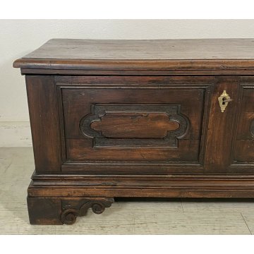 ANTICA CASSAPANCA LEGNO PIOPPO FORMELLE PANCA BAULE EPOCA 1800 NEOCLASSICA 