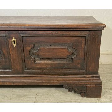 ANTICA CASSAPANCA LEGNO PIOPPO FORMELLE PANCA BAULE EPOCA 1800 NEOCLASSICA 