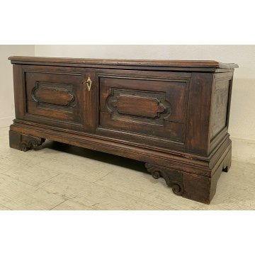 ANTICA CASSAPANCA LEGNO PIOPPO FORMELLE PANCA BAULE EPOCA 1800 NEOCLASSICA 