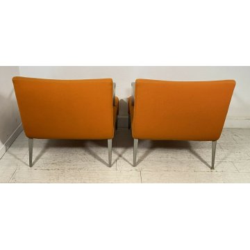 COPPIA POLTRONA DESIGN 1970s ATTRIBUIBILI A B&B ARMCHAIR VINTAGE ANNI 70 ARANCIO
