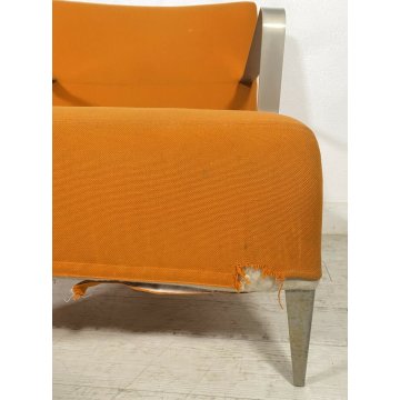 COPPIA POLTRONA DESIGN 1970s ATTRIBUIBILI A B&B ARMCHAIR VINTAGE ANNI 70 ARANCIO