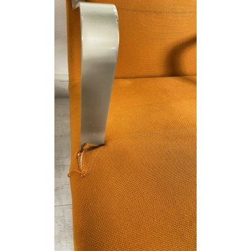 COPPIA POLTRONA DESIGN 1970s ATTRIBUIBILI A B&B ARMCHAIR VINTAGE ANNI 70 ARANCIO