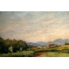 PICCOLO QUADRO OLIO Angelo Bottigelli "Campagna Bustese" PAESAGGIO CAMPESTRE