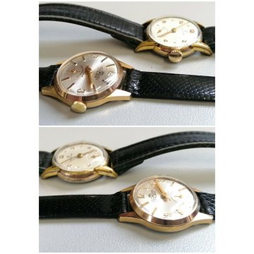 LOTTO 4pz OROLOGIO POLSO LADY placcato oro VINTAGE Dichi Watch Avion MECCANICO