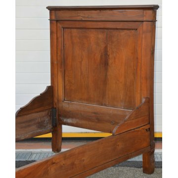 ANTICO LETTO CAMERA a BARCA SINGOLO legno NOCE MASSELLO epoca 1800 OLD WOOD BED
