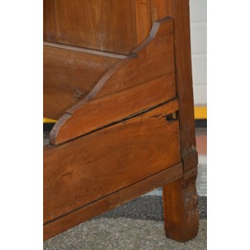 ANTICO LETTO CAMERA a BARCA SINGOLO legno NOCE MASSELLO epoca 1800 OLD WOOD BED