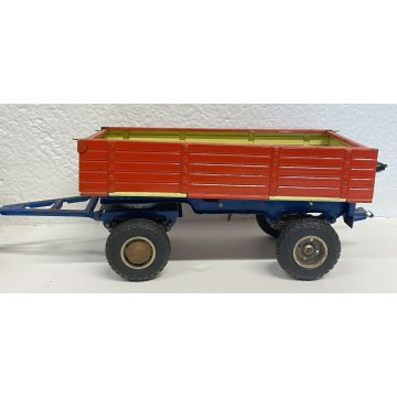 TRATTORE GIOCO LATTA GAMA ANNI 50 RIMORCHIO GARMANY U.S.ZONE VINTAGE MODELLINO