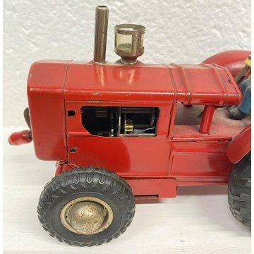 TRATTORE GIOCO LATTA GAMA ANNI 50 RIMORCHIO GARMANY U.S.ZONE VINTAGE MODELLINO
