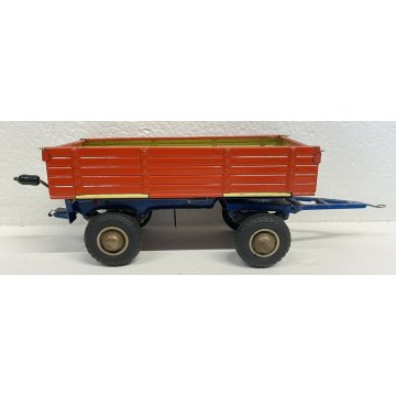 TRATTORE GIOCO LATTA GAMA ANNI 50 RIMORCHIO GARMANY U.S.ZONE VINTAGE MODELLINO