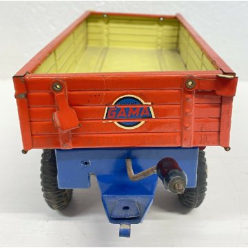 TRATTORE GIOCO LATTA GAMA ANNI 50 RIMORCHIO GARMANY U.S.ZONE VINTAGE MODELLINO