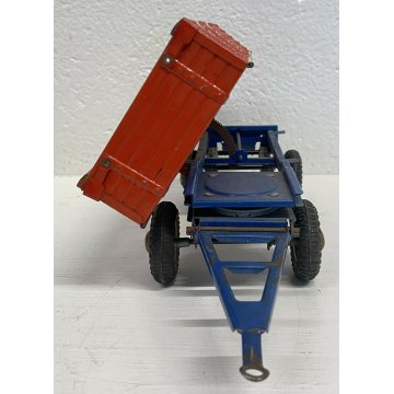 TRATTORE GIOCO LATTA GAMA ANNI 50 RIMORCHIO GARMANY U.S.ZONE VINTAGE MODELLINO