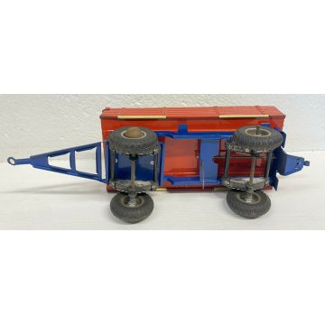 TRATTORE GIOCO LATTA GAMA ANNI 50 RIMORCHIO GARMANY U.S.ZONE VINTAGE MODELLINO