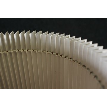 GRANDE LAMPADA TAVOLO BIG TABLE LAMP VETRO MURANO ARANCIONE PARALUME PLISSE '70