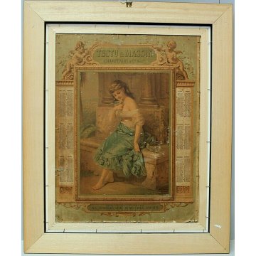 ANTICO DIPINTO OLIO Toma NATURA MORTA con FIORI BORSA PAGLIA GIGLIO PEONIA 1889