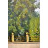 QUADRO OLIO Carlo Coppo DIPINTO PAESAGGIO NOVARA VILLA PARCO MEINA LAGO MAGGIORE
