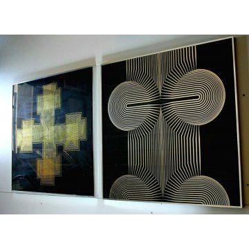 COPPIA STAMPA MULTIPLO 69,5X69,5 SERIGRAFIA FIRMATA Bertolio Angelo Giuseppe '75