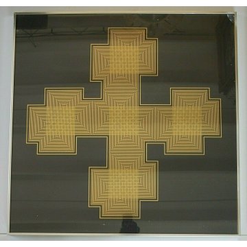 COPPIA STAMPA MULTIPLO 69,5X69,5 SERIGRAFIA FIRMATA Bertolio Angelo Giuseppe '75