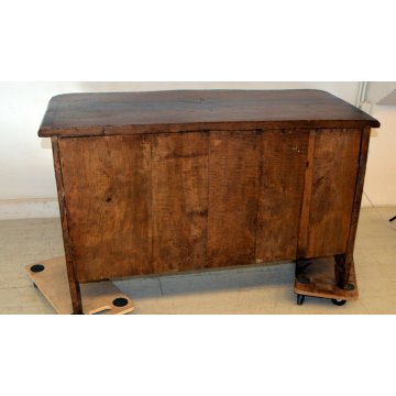 ANTICO COMÒ CANTERANO INTARSIATO LEGNO NOCE 3 CASSETTI 1700 MOBILE CASSETTONE 