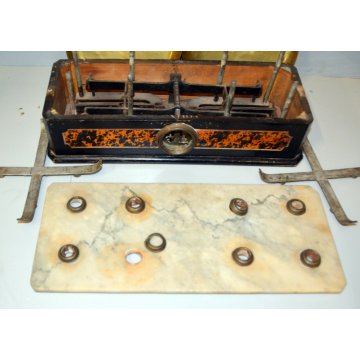 ANTICA BILANCIA 2 PIATTI CUCINA PESA LEGNO OTTONE EPOCA SABAUDA META 800 RADICA 