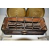 ANTICA BILANCIA 2 PIATTI CUCINA PESA LEGNO OTTONE EPOCA SABAUDA META 800 RADICA 