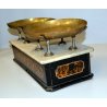 ANTICA BILANCIA 2 PIATTI CUCINA PESA LEGNO OTTONE EPOCA SABAUDA META 800 RADICA 
