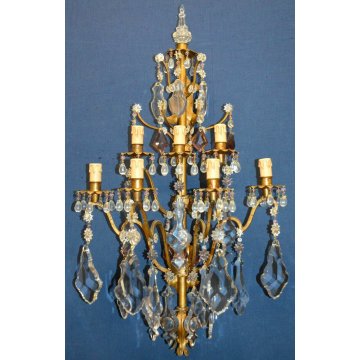 GRANDE ANTICA APPLIQUE LIBERTY VETRO Murano 900 LAMPADA MURO OLD GLASS WALL LAMP