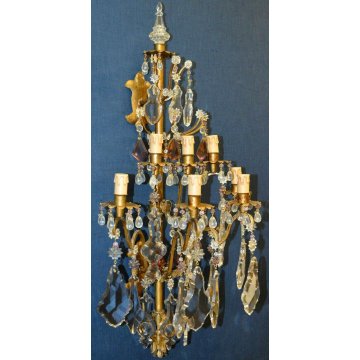 GRANDE ANTICA APPLIQUE LIBERTY VETRO Murano 900 LAMPADA MURO OLD GLASS WALL LAMP