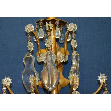 GRANDE ANTICA APPLIQUE LIBERTY VETRO Murano 900 LAMPADA MURO OLD GLASS WALL LAMP