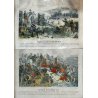 SET 6 QUADRI ANTICA STAMPA LITOGRAFIA ACQURELLATA  Battaglia Indipendenza Italia