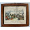 SET 6 QUADRI ANTICA STAMPA LITOGRAFIA ACQURELLATA  Battaglia Indipendenza Italia