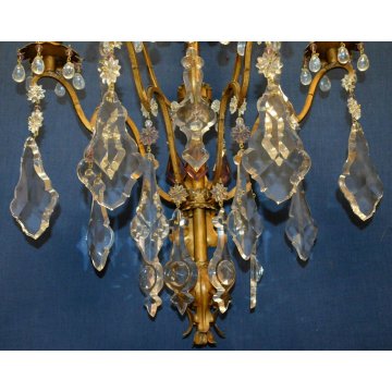 GRANDE ANTICA APPLIQUE LIBERTY VETRO Murano 900 LAMPADA MURO OLD GLASS WALL LAMP