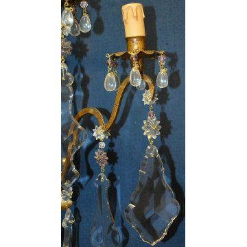 GRANDE ANTICA APPLIQUE LIBERTY VETRO Murano 900 LAMPADA MURO OLD GLASS WALL LAMP