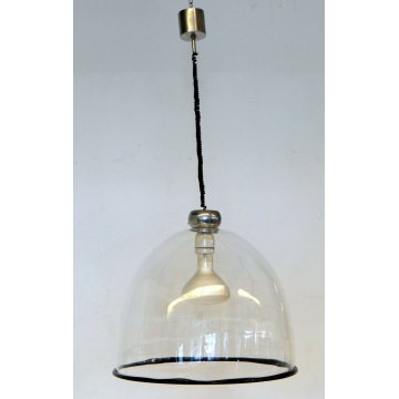 Lampada lampadario cupola soffitto vetro Murano Renato Toso per Leucos 1960 lume
