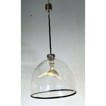 Lampada lampadario cupola soffitto vetro Murano Renato Toso per Leucos 1960 lume