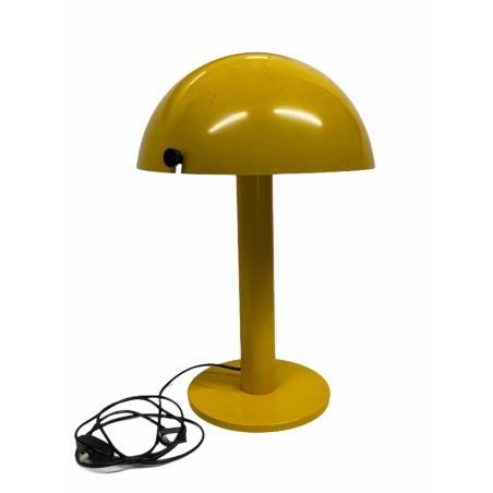 LAMPADA TAVOLO FUNGO GIALLA DESIGN ANNI 70 MUSHROOM LAMP VINTAGE FERRO LACCATO 