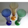 SET 3 BICCHIERI VETRO MURANO Venini CHAMPAGNE FLUTE SPIRALE MULTICOLORE ORO  