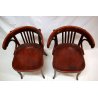 ANTICA COPPIA SEDIE DA UFFICIO ORIGINALI THONET FAGGIO CURVATO MOGANO PRIMI '900