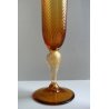 SET 3 BICCHIERI VETRO MURANO Venini CHAMPAGNE FLUTE SPIRALE MULTICOLORE ORO  